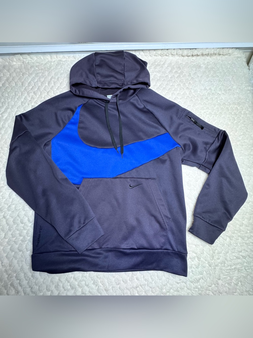 Nike Therma-FIT Purple Blue Big Swoosh Hoodie Medium
